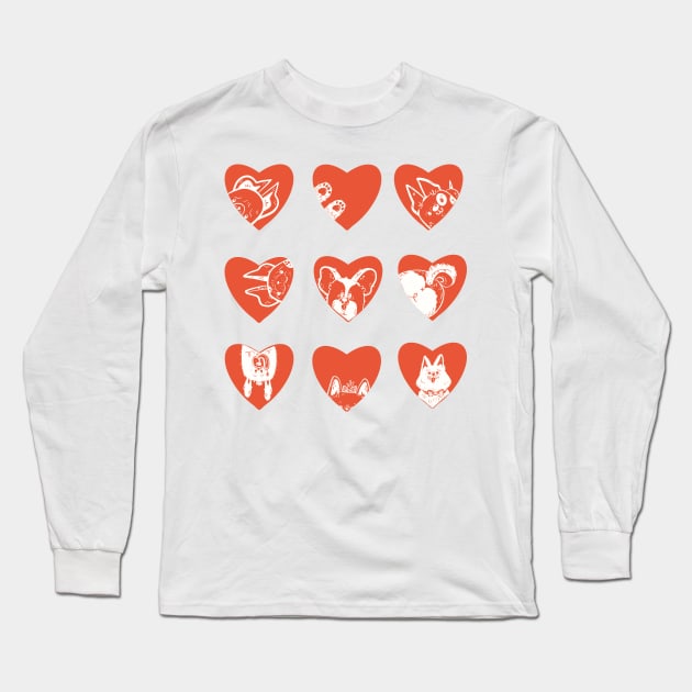 Heart Pups Long Sleeve T-Shirt by Fluffymafi